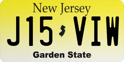 NJ license plate J15VIW