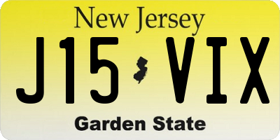 NJ license plate J15VIX
