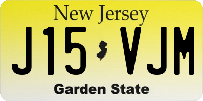 NJ license plate J15VJM