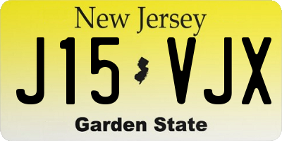 NJ license plate J15VJX