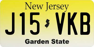 NJ license plate J15VKB