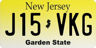 NJ license plate J15VKG