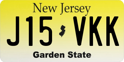 NJ license plate J15VKK
