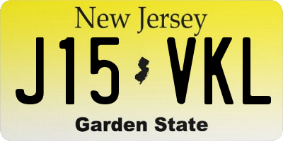 NJ license plate J15VKL
