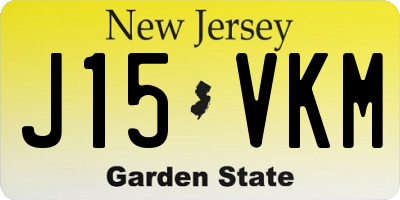 NJ license plate J15VKM