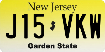 NJ license plate J15VKW