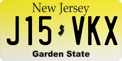 NJ license plate J15VKX