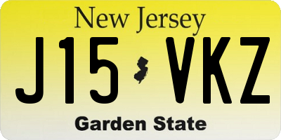 NJ license plate J15VKZ