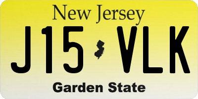 NJ license plate J15VLK