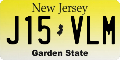 NJ license plate J15VLM