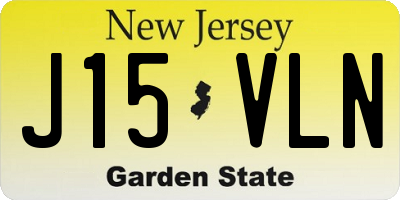 NJ license plate J15VLN