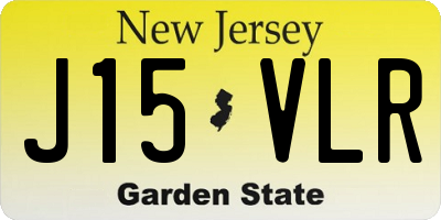 NJ license plate J15VLR