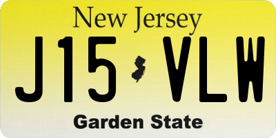 NJ license plate J15VLW