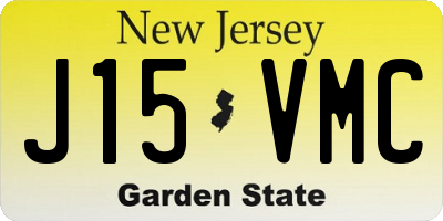 NJ license plate J15VMC