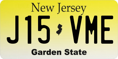 NJ license plate J15VME