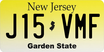 NJ license plate J15VMF