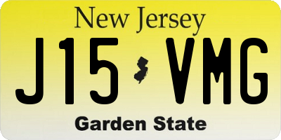 NJ license plate J15VMG