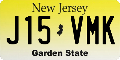 NJ license plate J15VMK