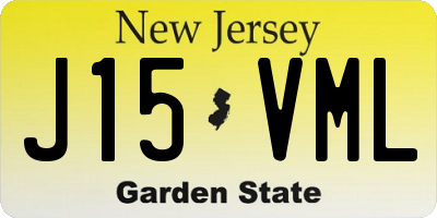 NJ license plate J15VML
