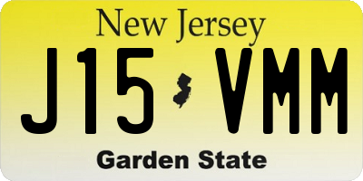 NJ license plate J15VMM