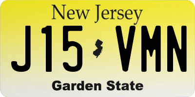 NJ license plate J15VMN