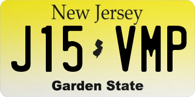 NJ license plate J15VMP