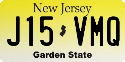 NJ license plate J15VMQ