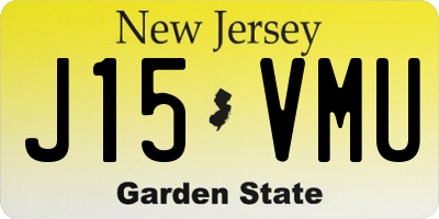 NJ license plate J15VMU
