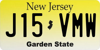NJ license plate J15VMW