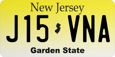 NJ license plate J15VNA