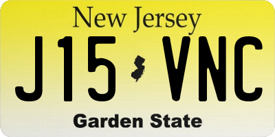 NJ license plate J15VNC