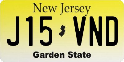 NJ license plate J15VND