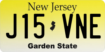 NJ license plate J15VNE
