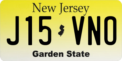 NJ license plate J15VNO