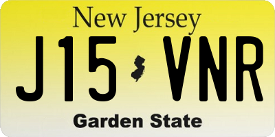 NJ license plate J15VNR