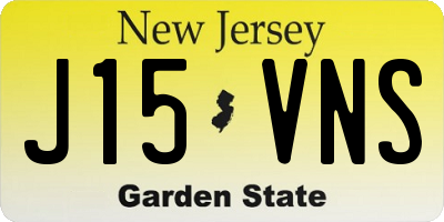 NJ license plate J15VNS