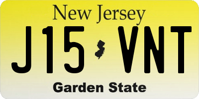 NJ license plate J15VNT