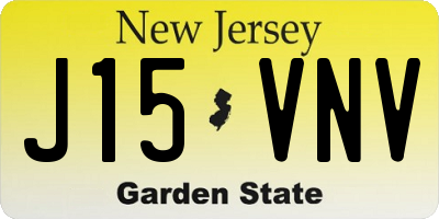 NJ license plate J15VNV