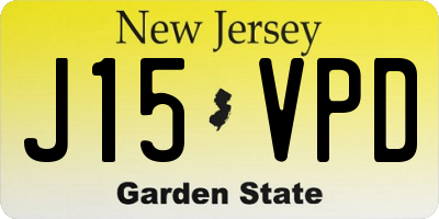 NJ license plate J15VPD
