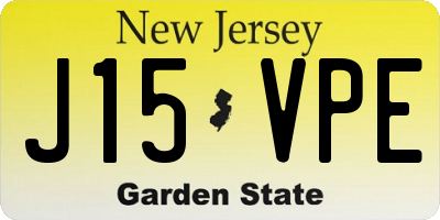 NJ license plate J15VPE