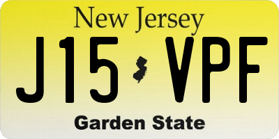 NJ license plate J15VPF