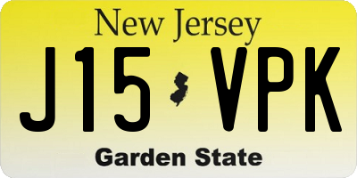 NJ license plate J15VPK