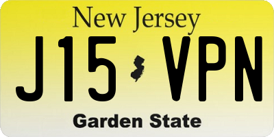 NJ license plate J15VPN