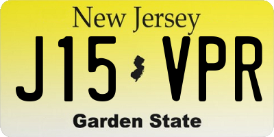 NJ license plate J15VPR