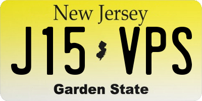 NJ license plate J15VPS