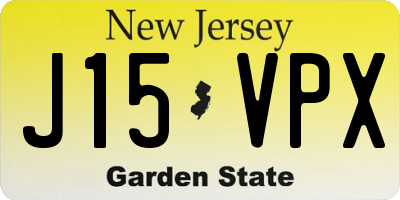 NJ license plate J15VPX