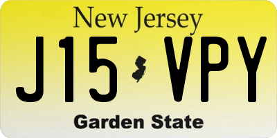 NJ license plate J15VPY