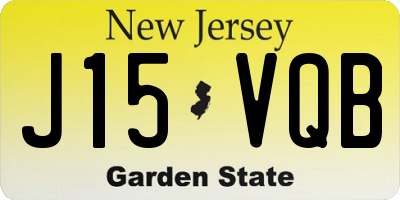 NJ license plate J15VQB