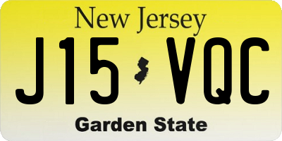 NJ license plate J15VQC