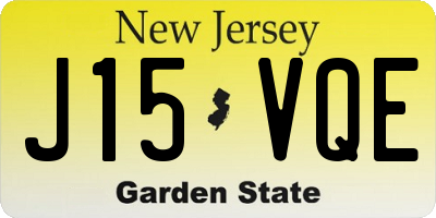 NJ license plate J15VQE